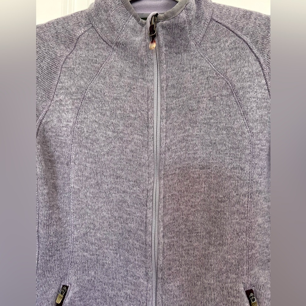 Eddie Bauer Lavender Knit Full Zip Mock Neck Jacket Sweater Women's Size Smalll - Picture 12 of 12